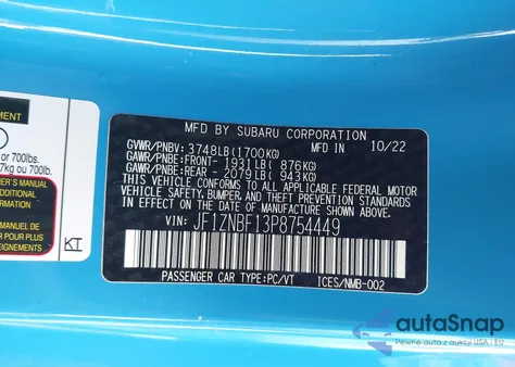 2023 Toyota Gr86 Premium from USA, damaged, VIN JF1ZNBF13P8754449